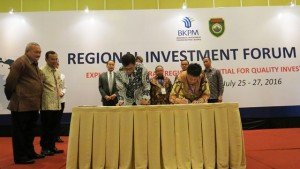 Penandatanganan nota kesepahaman pengembangan Kawasan Ekonomi Khusus (KEK) Tanjung Api-api oleh HK Realtindo 